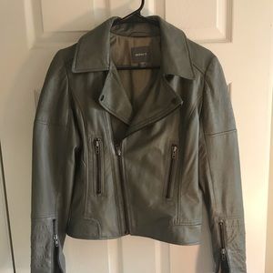 Kenna-T Moto Jacket, Dusty Olive Green Leather